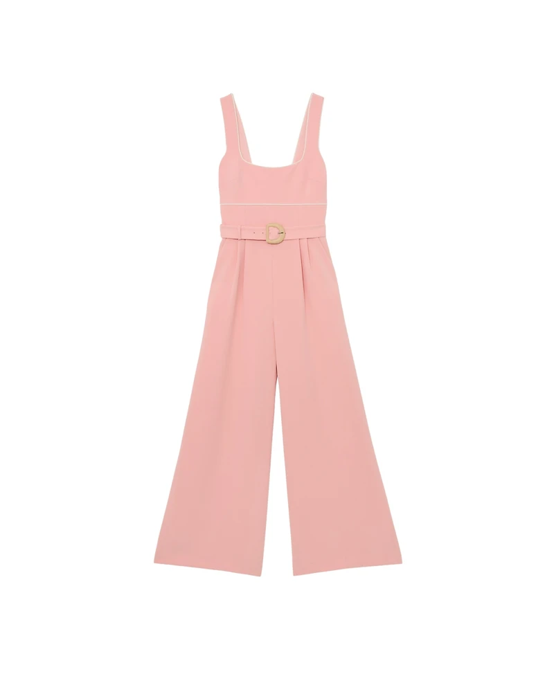 Reiss Women's Tipped Wide-Leg Belted Jumpsuit