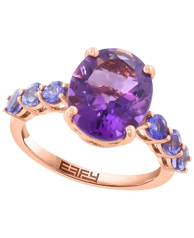 Effy Collection Amethyst (4-1/3 ct. t.w.) & Tanzanite (3/4 ct. t.w.) Ring in 14k Rose Gold