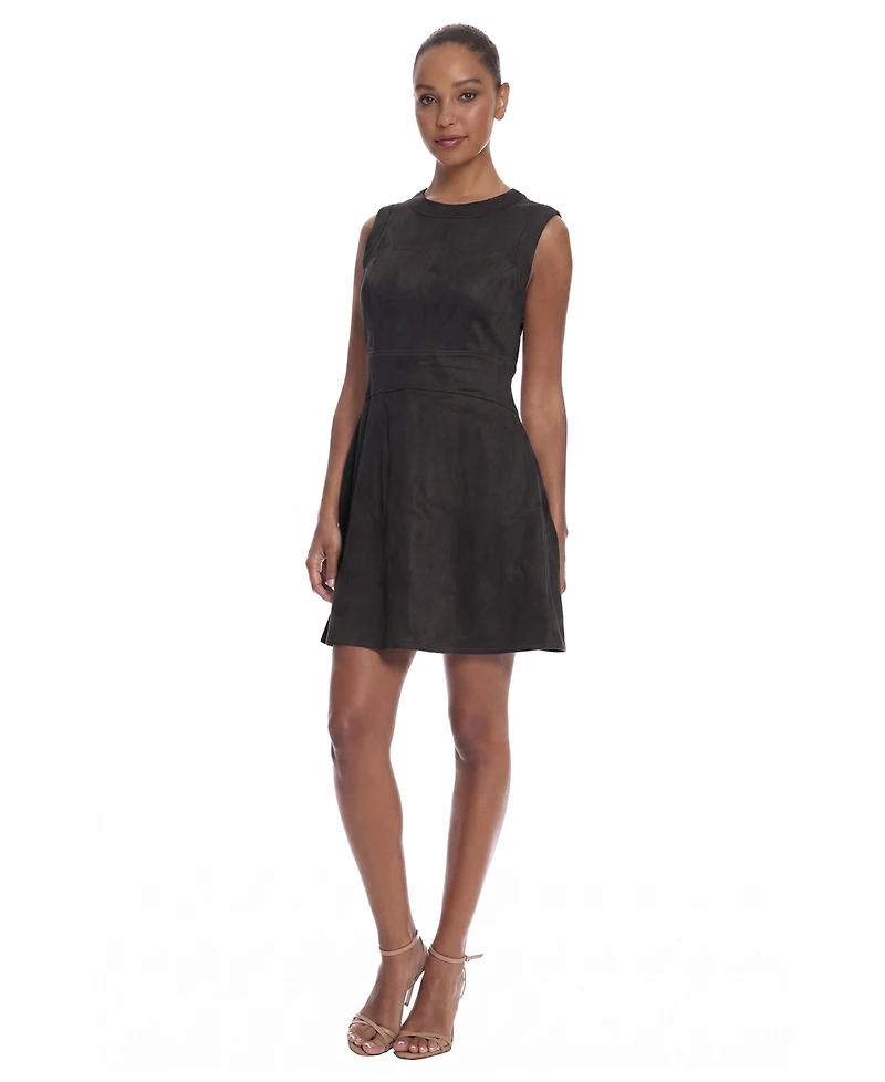 Maggy London Women's Sleeveless Suede Mini Dress