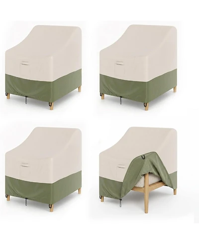 homfan Beige Patio Chair Covers Set of 4