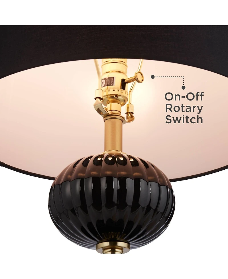 Possini Euro Design Possini Euro Grace 30" High Black Glass Table Lamp Set of 2