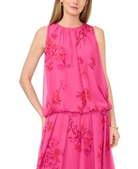 Vince Camuto Womens Floral Crewneck Sleeveless Blouse Maxi Skirt