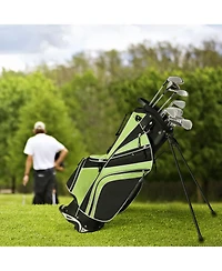 Gymax Golf Stand Bag 6 Way Divider Golf Carry Bag w/ Straps & 7 Storage Pockets