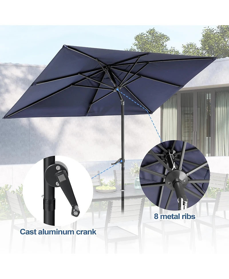Pellebant Outodoor 9 x 5 Feet Patio Market Umbrella