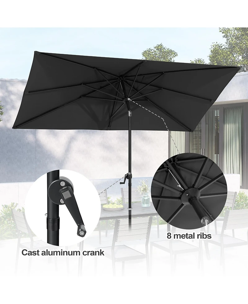 Pellebant Outodoor 9 x 5 Feet Patio Market Umbrella