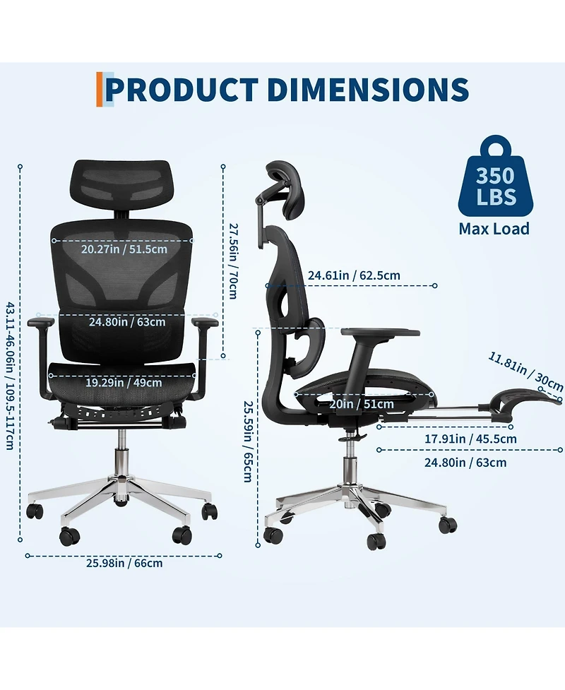 homfan Ergonomic High Back Mesh Office Chair