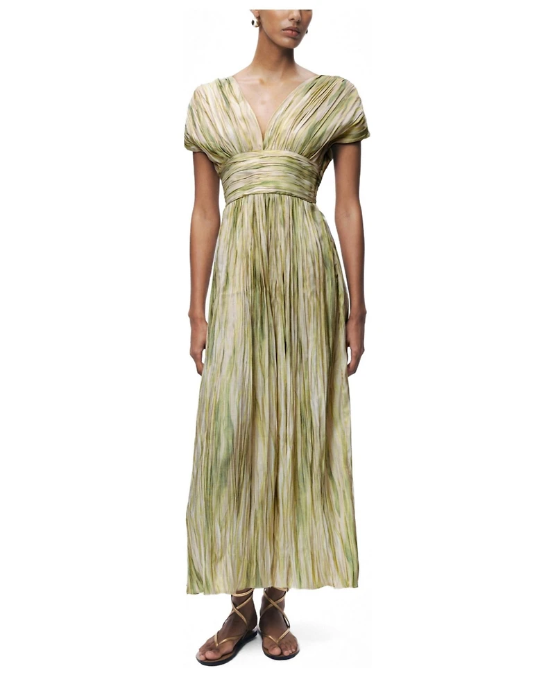 Nocturne Women's Printed V-Neck Midi Dress