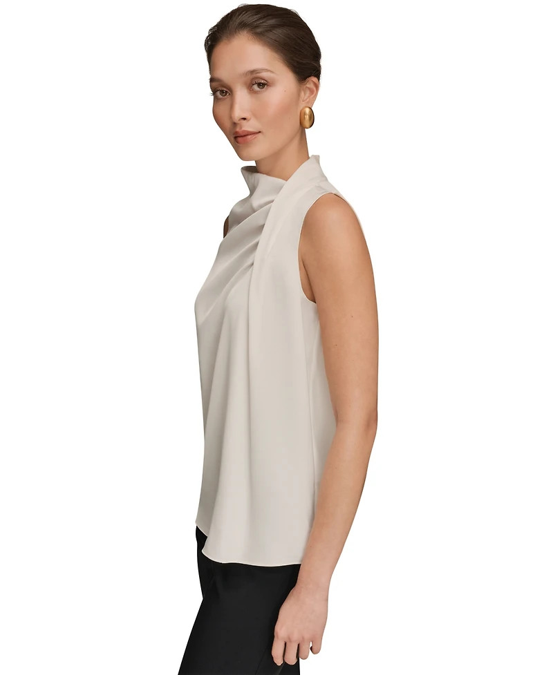 Donna Karan New York Women's Sleeveless Twist-Front Drape Blouse