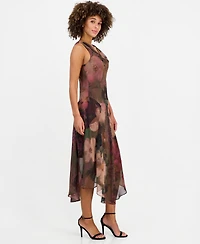 Robbie Bee Women's Cowlneck Sleeveless Midi Dress