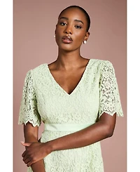 Coast Women's Scallop Hem V-Neck Lace Midi Dress