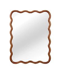 Laoties 30" x 40" Wavy Wall Mirror, Solid Wood Bathroom Vanity Mirror for Bedroom, Entryway and Living Room