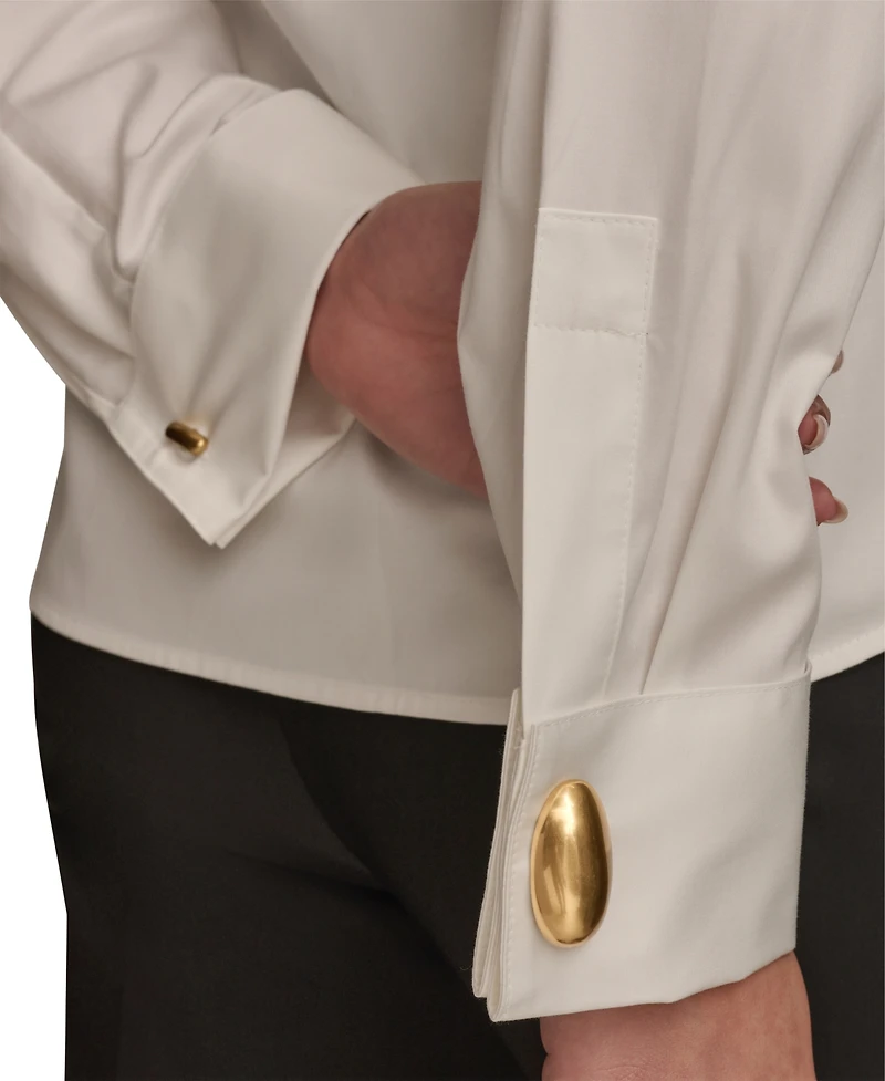 Donna Karan New York Women's Wrist-Hardware Button-Down Shirt