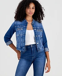 Guess Women's Ivy Chain-Trim Denim Jacket