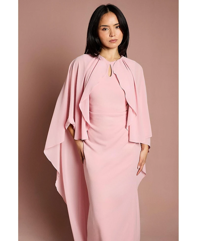 Coast Petite Round Neck Cape Maxi Dress