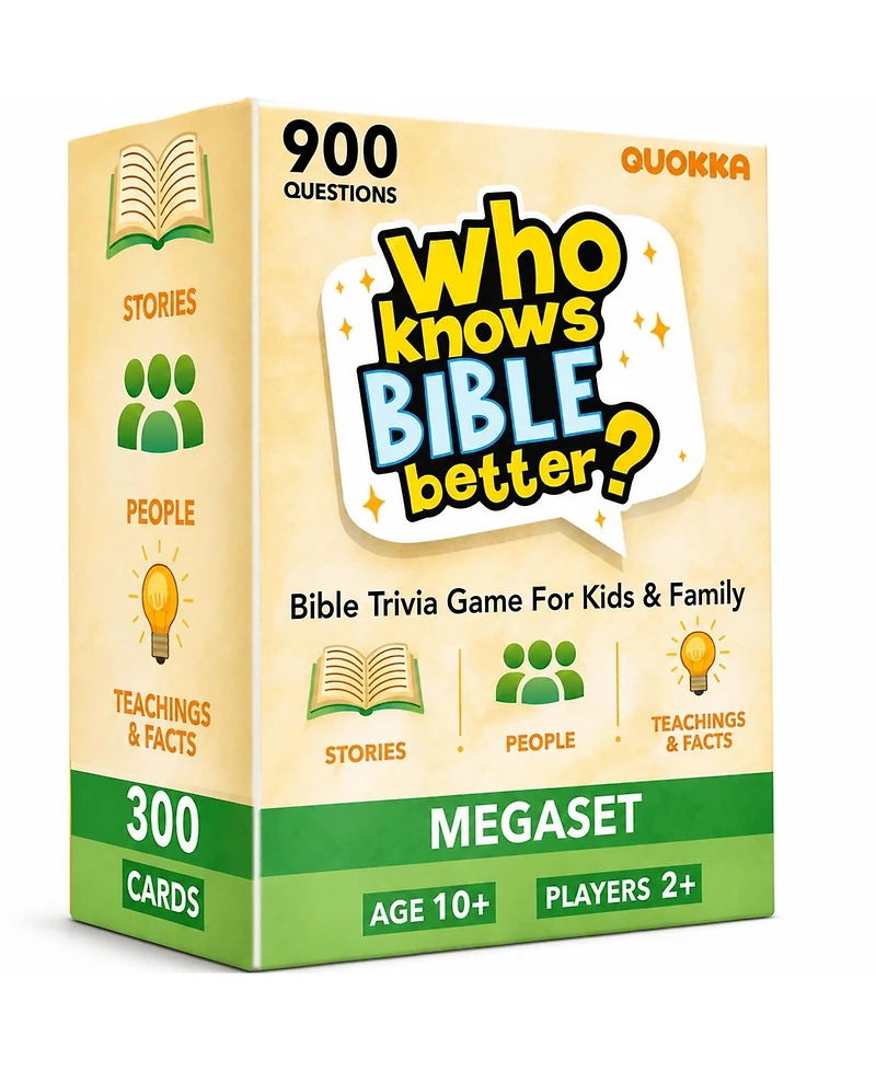 Quokka Trivia Card Games for Family - Bible and Generations Collections with 300 to 900 Questions Game Night Sunday School