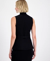 Anne Klein Women's Sleeveless Belted Peplum-Hem Top