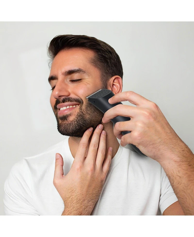 Perry Ellis Waterproof Rechargeable Body Hair Trimmer with Ceramic Blades and Charging Stand