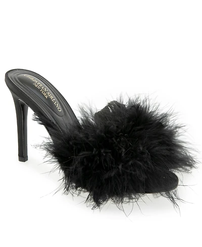Christian Siriano Women's Jaziely Feather High Heel Sandal