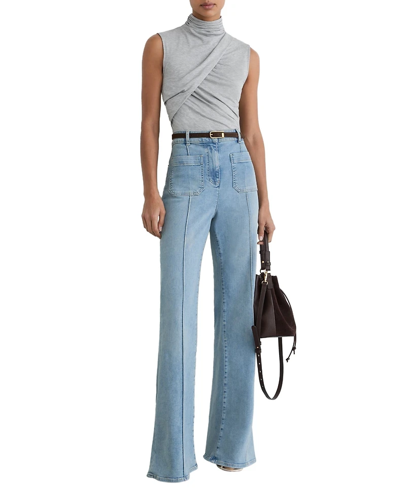 Reiss Women's Wanda Ruched High Neck Top