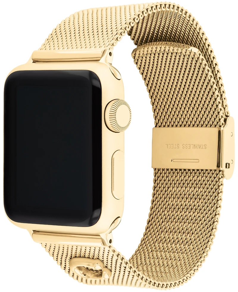 Coach Women's Gold-Tone Stainless Steel Apple Watch Strap 38mm, 40mm, 41mm