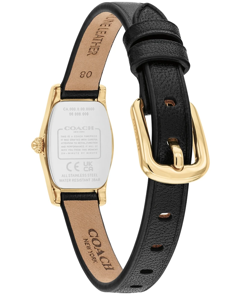 Coach Women's Greta Black Leather Strap Watch 15.3mm