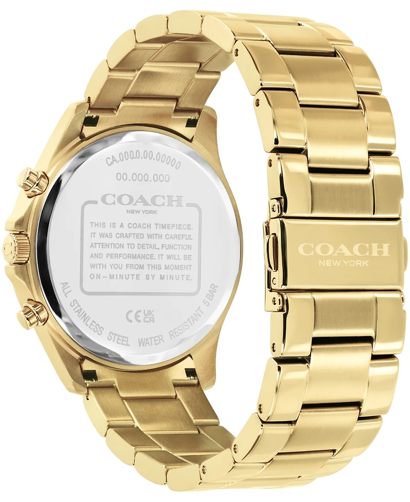 Coach Men's Oliver Gold-Tone Stainless Steel Bracelet Watch 41mm