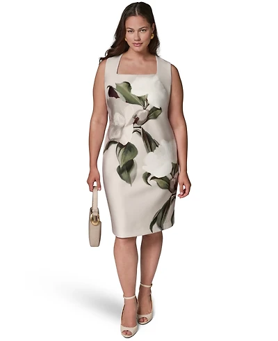 Donna Karan New York Plus Square Neck Dress
