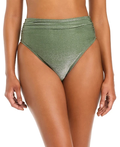 Bar Iii Women's Shimmer Core Solids High Rise Swim Bottoms, Macy's Exclusive