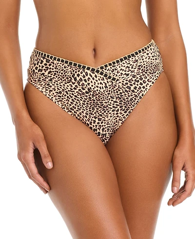 Bar Iii Women's Can't Be Tamed V-Waist High-Leg Swim Bottoms, Macy's Exclusive