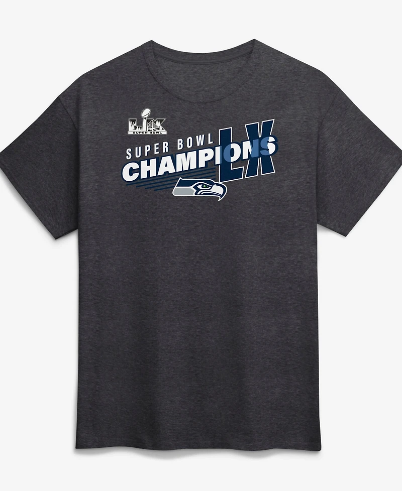Fanatics Men's Heather Charcoal Seattle Seahawks Super Bowl Lx Champions Best Teammates Roster T-Shirt
