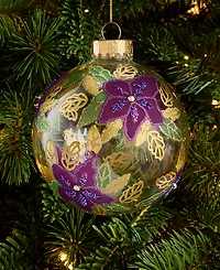 Holiday Lane Enchanted Forest Floral Ball Ornament, Macy's Exclusive