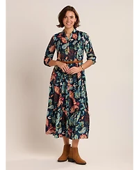Brakeburn Women's Estrella Sculpted Collar Maxi Dress