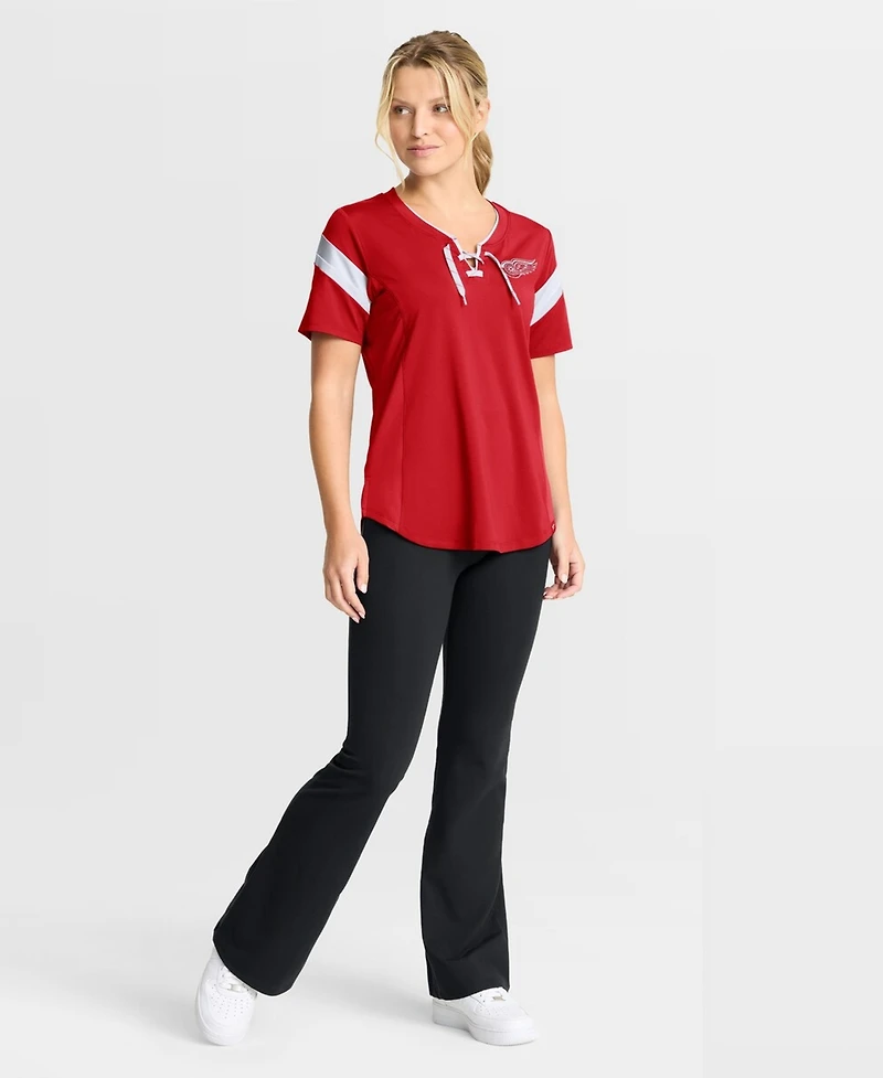 Fanatics Women's Red Detroit Wings Offside Athena T-Shirt