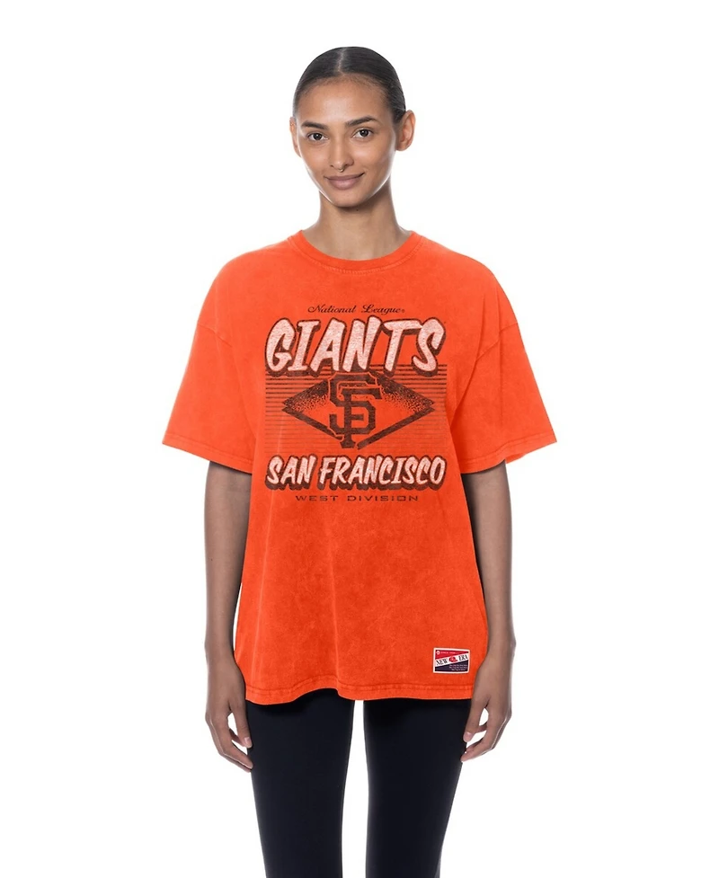 New Era Women's Orange San Francisco Giants Mineral Wash Oversized T-Shirt