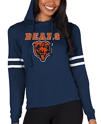 Concepts Sport Women's Navy Chicago Bears Marathon Lightweight Lounge Pullover Hoodie