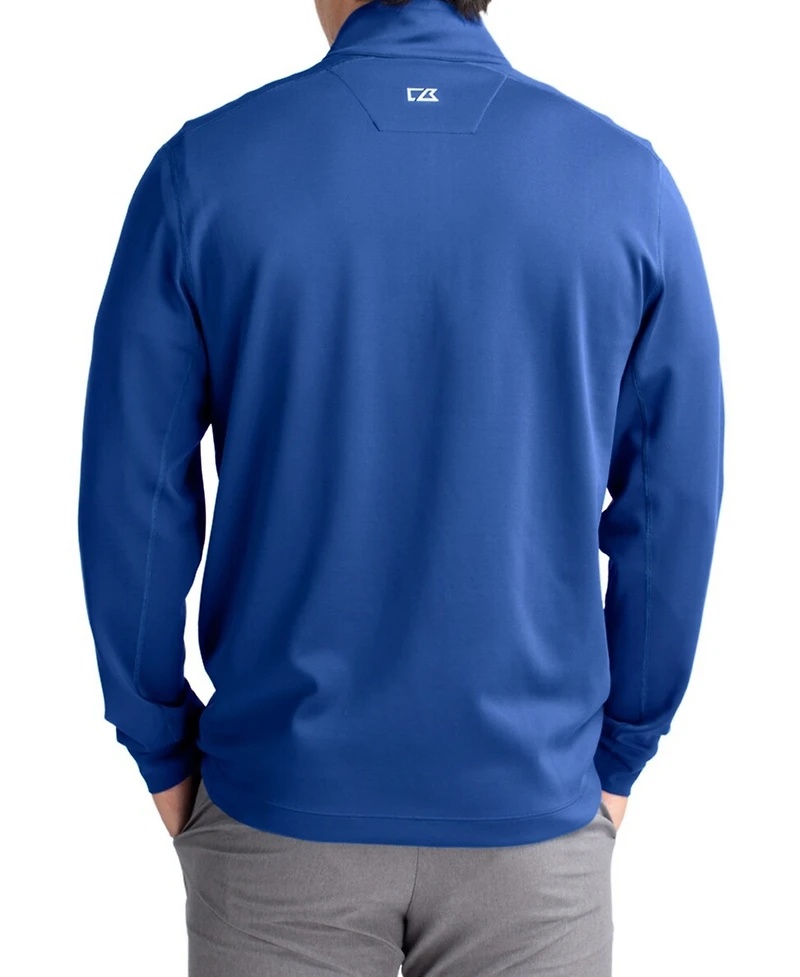Cutter & Buck Men's Blue Byu Cougars DryTec Traverse Stretch Eco Tri-Blend Quarter-Zip