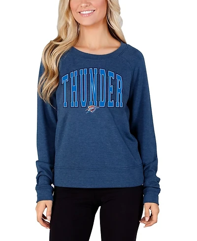 Concepts Sport Women's Navy Oklahoma City Thunder Mainstream Terry Long Sleeve Top