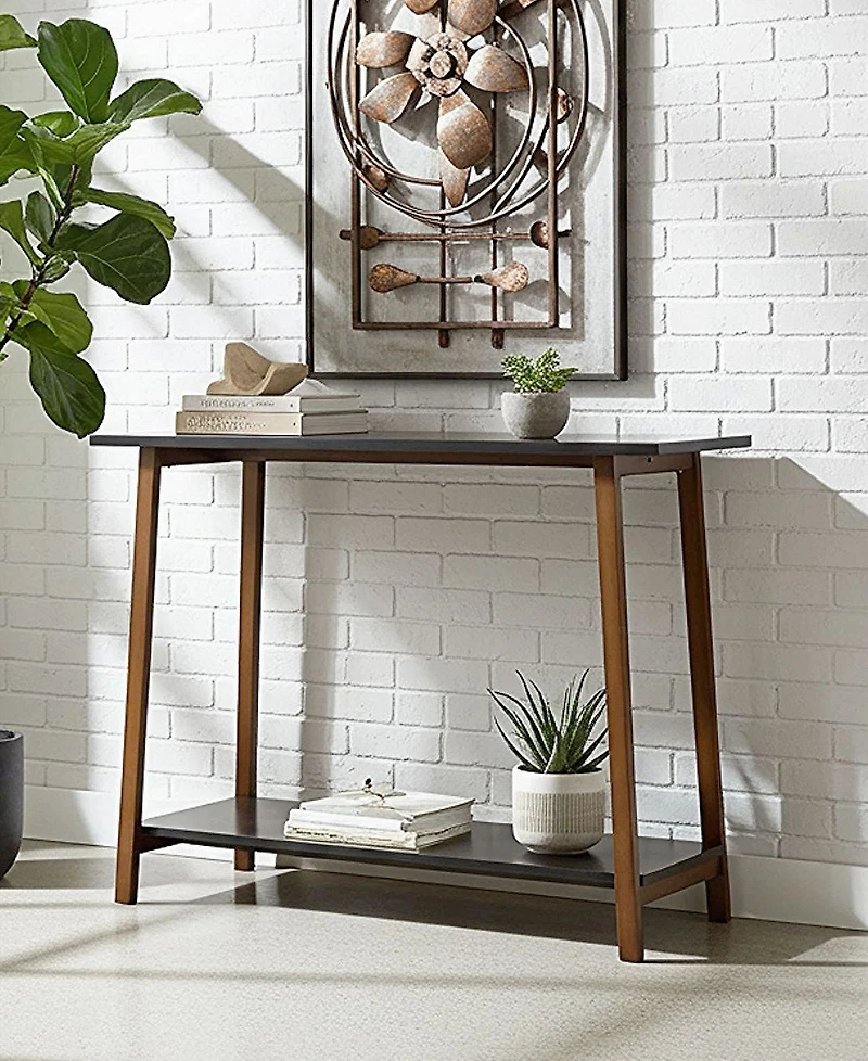 Fairway Avenue Home 28" Bamboo Wood Rectangle 2-Tier Console Table