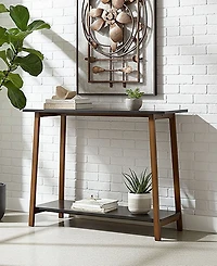Fairway Avenue Home 28" Bamboo Wood Rectangle 2-Tier Console Table