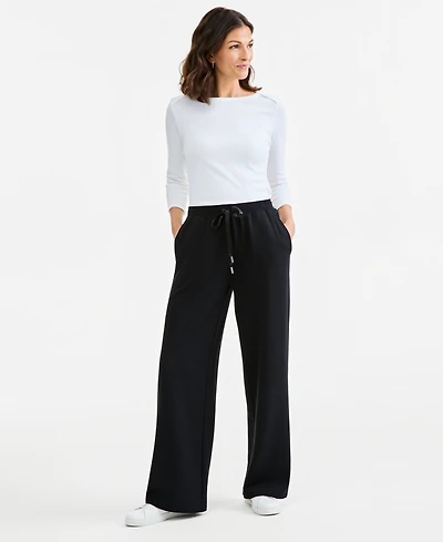 Style & Co Women's LuxLounge Wide-Leg Pull-On Fleece Pants, Macy's Exclusive