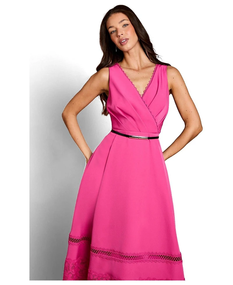 Coast Women's V-Neck Lace Midi Dress