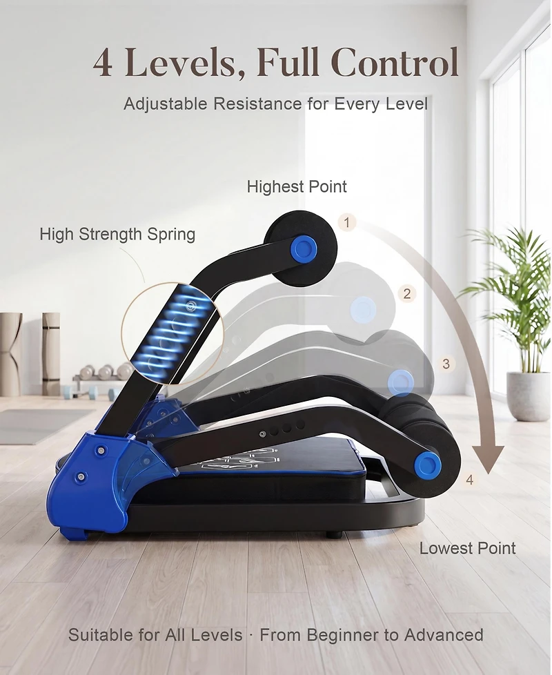 Hongge Foldable Ab Machine, At Home Workout Equipment, Adjustable Trainer Machine for Stomach Workout, Core with Resistance Bands
