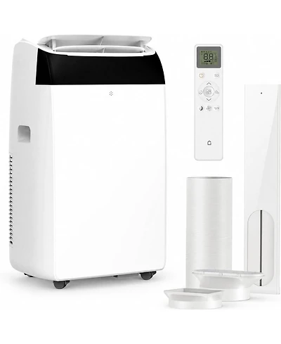 gaomon 14,000 Btu Portable Air Conditioner - Quiet 3-in-1 Ac, 3 Cooling Speeds, Auto Swing, Remote Control, Installation Kits, 24-Hour Timer