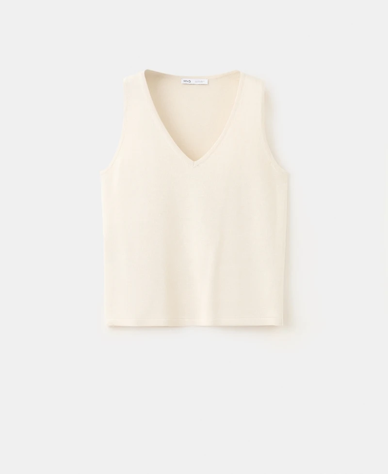 Mango Women's V-Neck Knit Top
