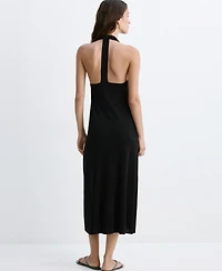 Mango Women's Back Detail Halter Dress