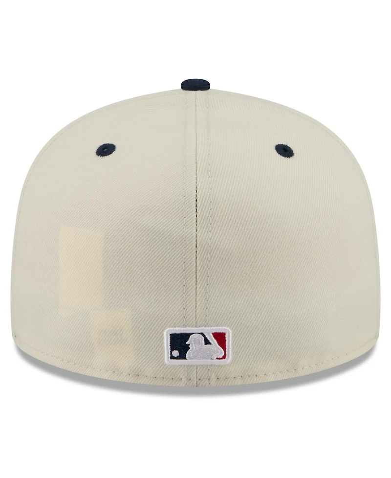 New Era Men's Cream/Blue Tampa Bay Rays Usa 250 Fourth of July 59FIFTY Fitted Hat