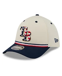 New Era Men's Cream/Navy Tampa Bay Rays Usa 250 Fourth of July 39THIRTY M-Crown Flex Hat