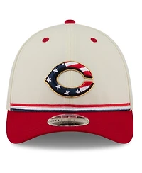 New Era Men's Cream/Red Cincinnati Reds Usa 250 Fourth of July 39THIRTY M-Crown Flex Hat