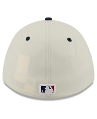 New Era Men's Cream/Navy Atlanta Braves Usa 250 Fourth of July 39THIRTY M-Crown Flex Hat