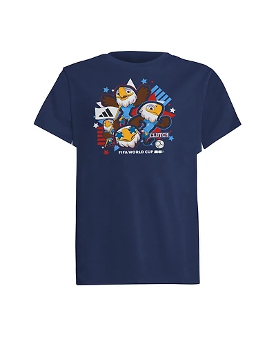 Adidas Big Boys and Girls Navy Usa Fifa World Cup 2026 Host Country Mascot T-Shirt
